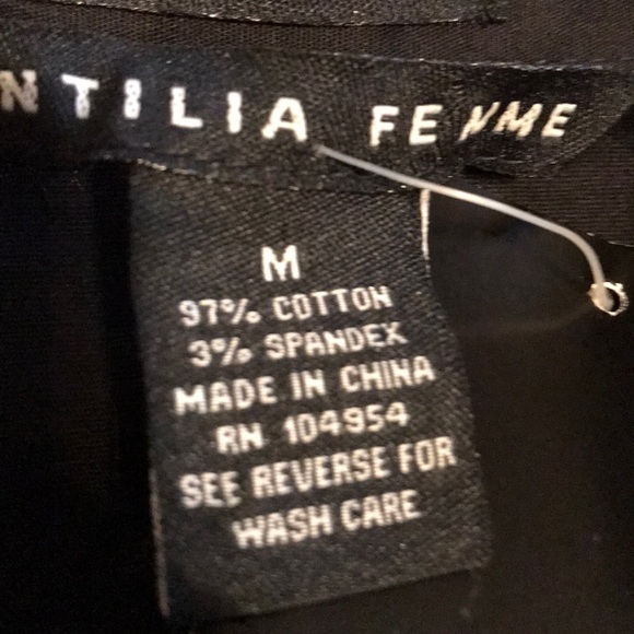 Antilia Femme size M black cotton dress. NWT - Picture 6 of 8